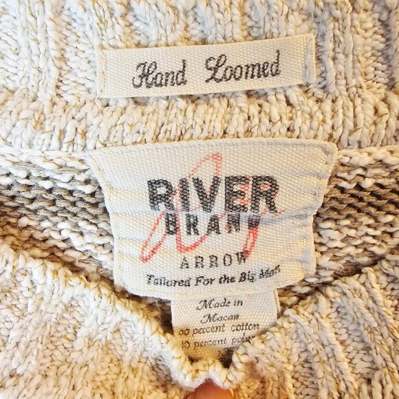 Vintage 90's River Brand Mens Neutral Hand Loomed Sweater Tops, 1X - Picture 8 of 8